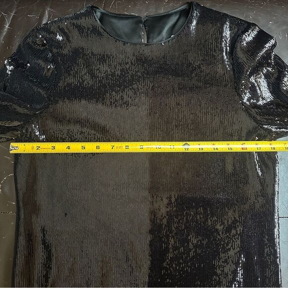 Galvan London Black Sequin Long Sleeve Top Size 8 - Picture 8 of 9